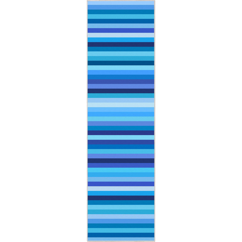 Well Woven Crayola Stripe Solid & Striped Blue Area Rug, Runner 2'7" x 9'3"