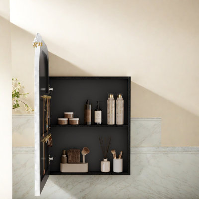 Armoire à pharmacie avec rangement, miroir en bois aggloméré en bois aggloméré 24 po x 36 po