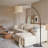 Logan 76" Modern Adjustable LED Arc Floor Lamp with Black Marble Base and Tan Fabric Drum Shade, Bulb Included-88993041-88993042