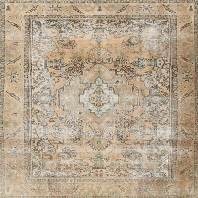 Tapis oriental en laine beige / rose clair Kevork