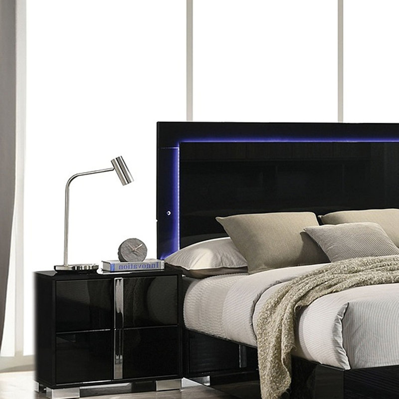 Table de chevet moderne 1pc, Noir