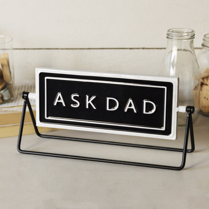 Signe en métal «ASK MOM»