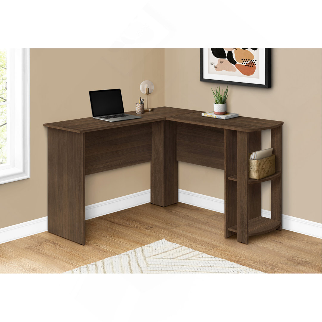 Computer Desk, Home Office, Corner, Storage Shelves, 48"L, L Shape, Work, Laptop, Laminate Latitude Run® 