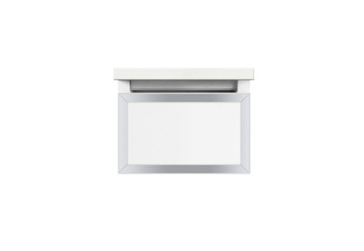 Base de meuble-lavabo simple avec cadre 12,13 po Profile, Tiroir complet, Oui, Plage / chrome