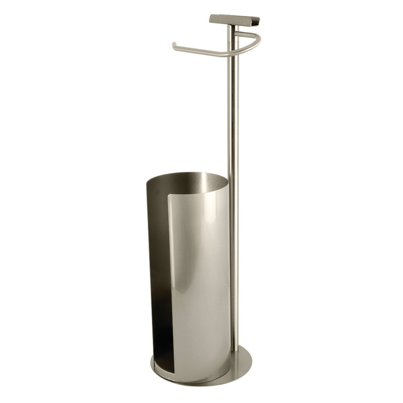 Porte-papier hygiénique sur pied avec rangement pour rouleau et support pour téléphone, Or