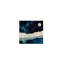«Night Sky with Moon», art mural encastré en bois 16 x 16 po
