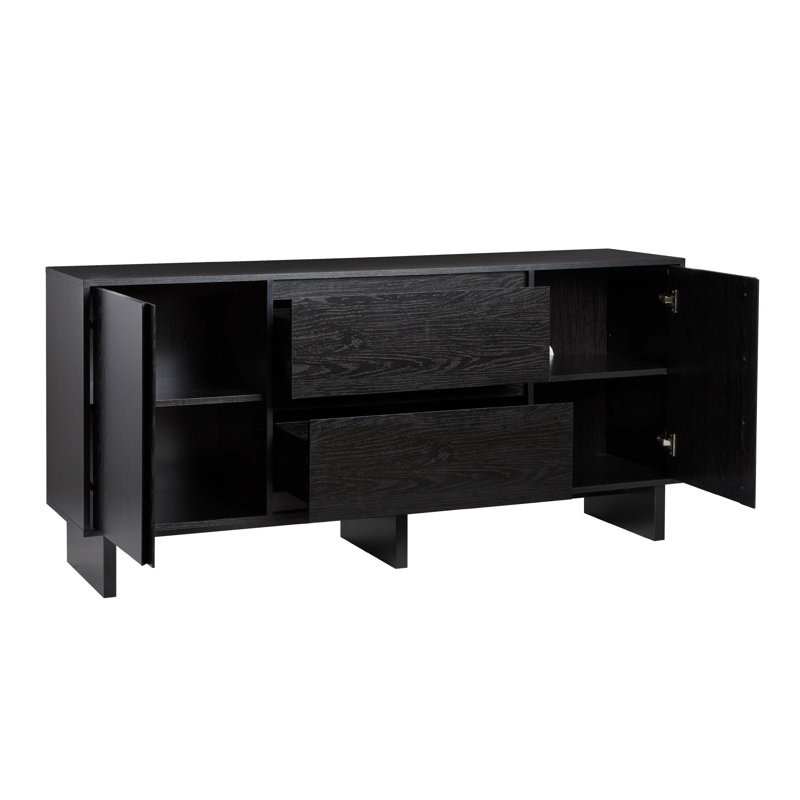 Buffet 63 "avec tiroirs biseautés 63" Scandi, Black