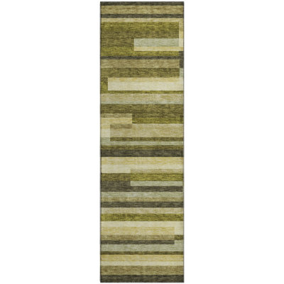 Premium Machine Washable Prisco Olive Rug