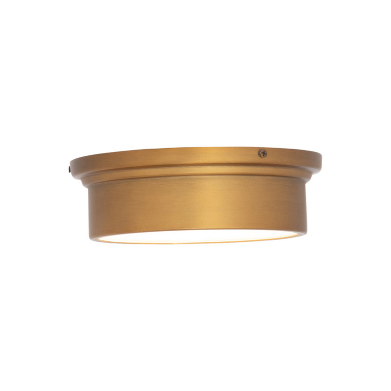 Campa 1 - Light LED Flush Mount, 2.5" H x 8" W x 8" D, Aged Brass