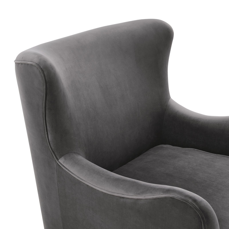 Velvet Armchair, Feather Grey