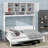 Queen Size Wall Murphy Bed Boasting Spacious Storage And Diamond Patterns