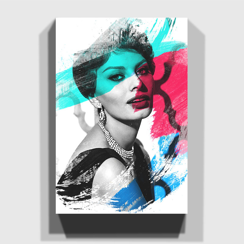 Sophia Loren - Wrapped Canvas, 100cm H x 70cm W