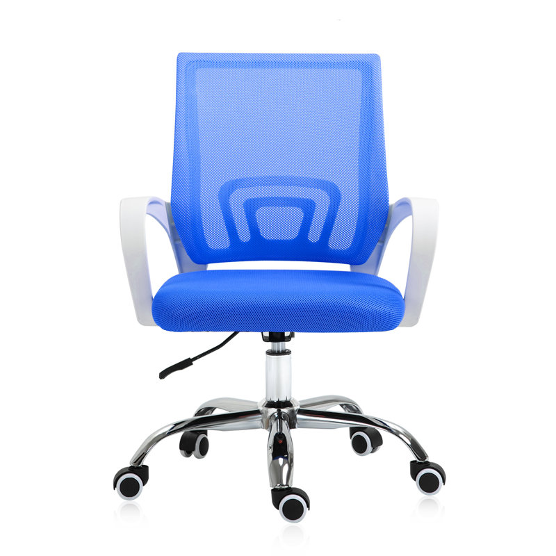 Chaise de travail en coton Dolence, Blanc, Bleu
