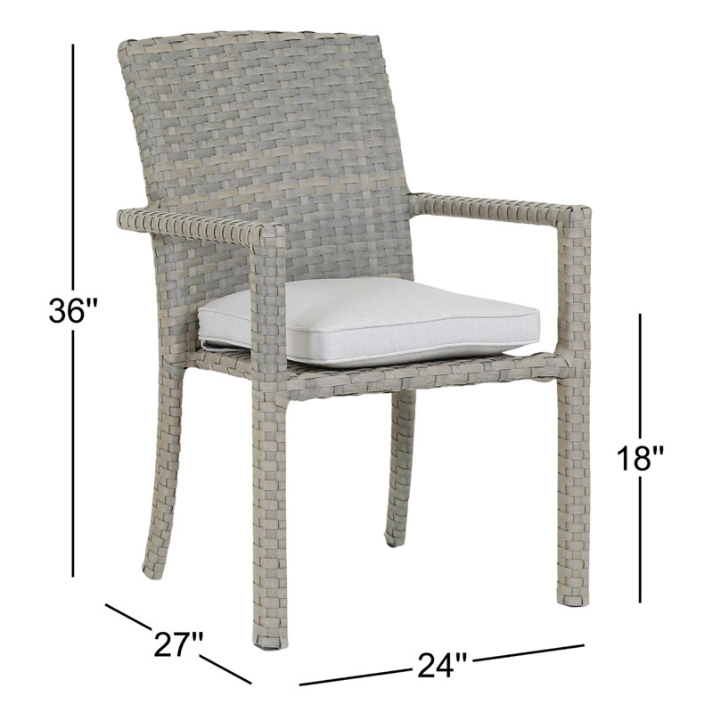 Outdoor Dining Armchair, Cast Silver Sunbrella®
