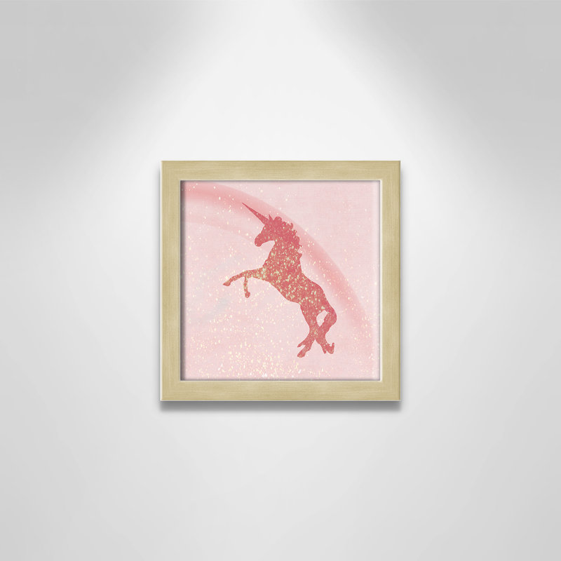 Paillettes licorne 2, H 9 po x l 9 po x P 1,19 po, Cadre boîte champagne clair