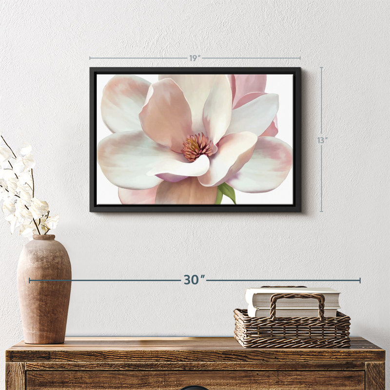 Floral et botanique «Magnolia rose», H 13 po x l 19 po