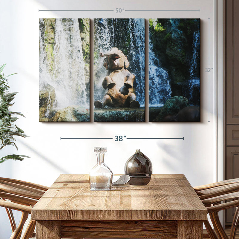 " Elephant Bath Time " on, 32" H x 50" W