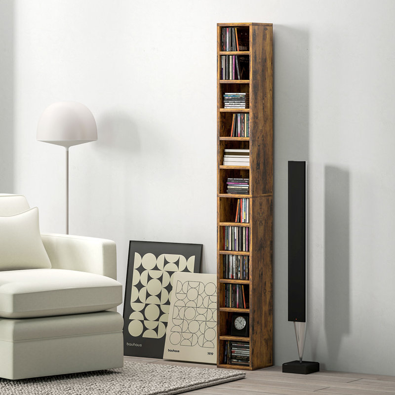 175 cm H Media Shelves, Rustic Brown