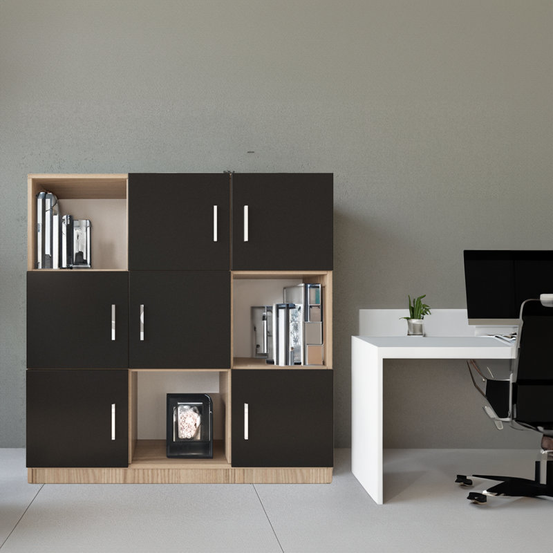 Allynn Storage Bookcase, Oak/Black