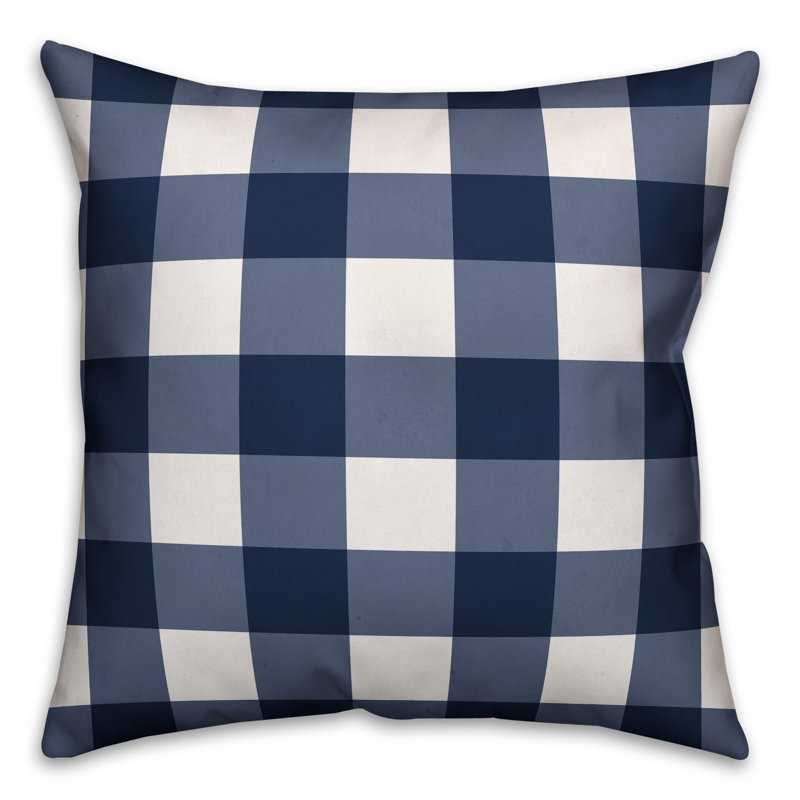  Buffalo Gingham 18" Throw Pillow, Blue