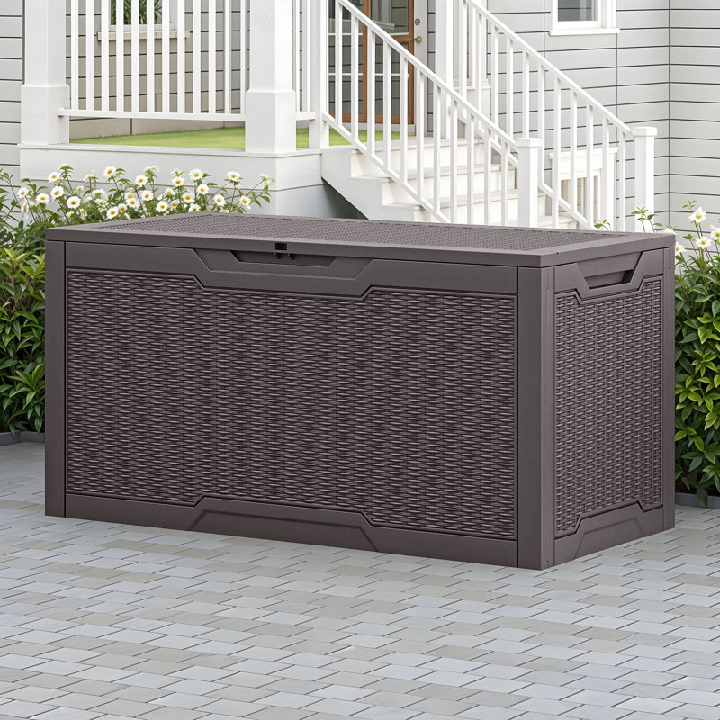 Balconera 100 Gallons Lockable Resin Deck Box, Brown
