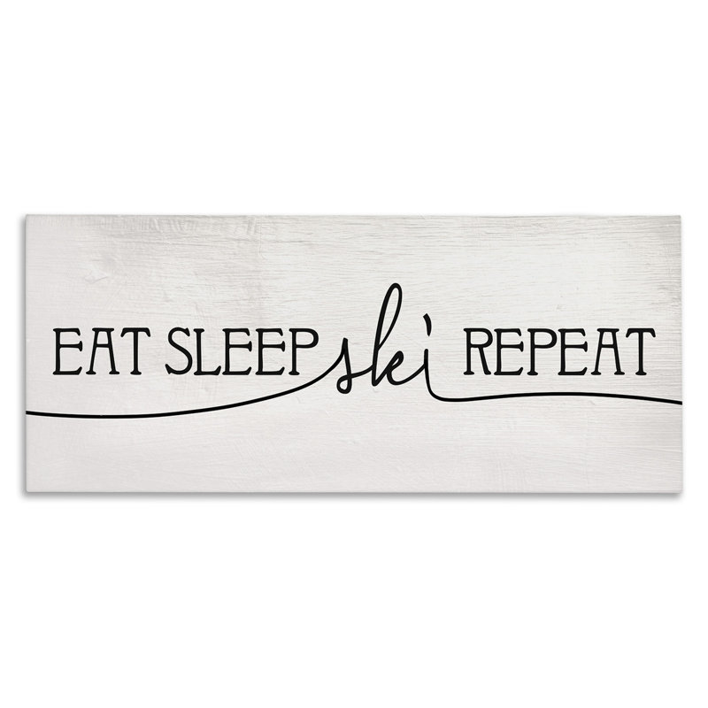 Art mural sur toile tendue Eat Sleep Ski, H 20 po x l 48 po