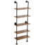 5 Piece Square Steel; Wood Floating Shelf