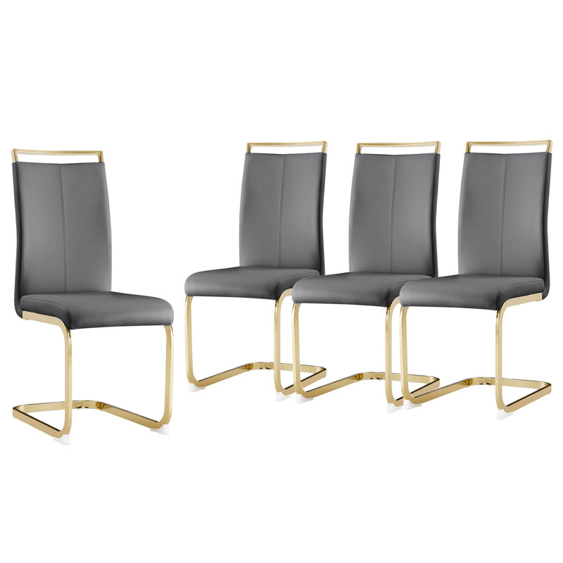 Chaises de salle à manger Modern Glam, Gris foncé