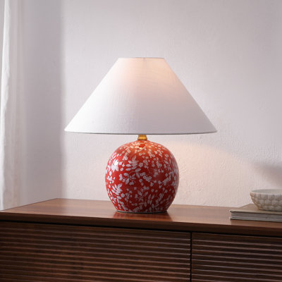 Felice 17.25" Modern Cottage Floral Ceramic Globe LED Table Lamp