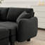 Canapé modulaire en tissu 2 places avec accoudoirs en forme de coquille, repose-pieds amovible et pieds enveloppés de tissu Boucle-1408714806-1408714796