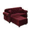 Canapé Chesterfield Mid-Century moderne en velours avec capitonnage à boutons et têtes de clou-13993564