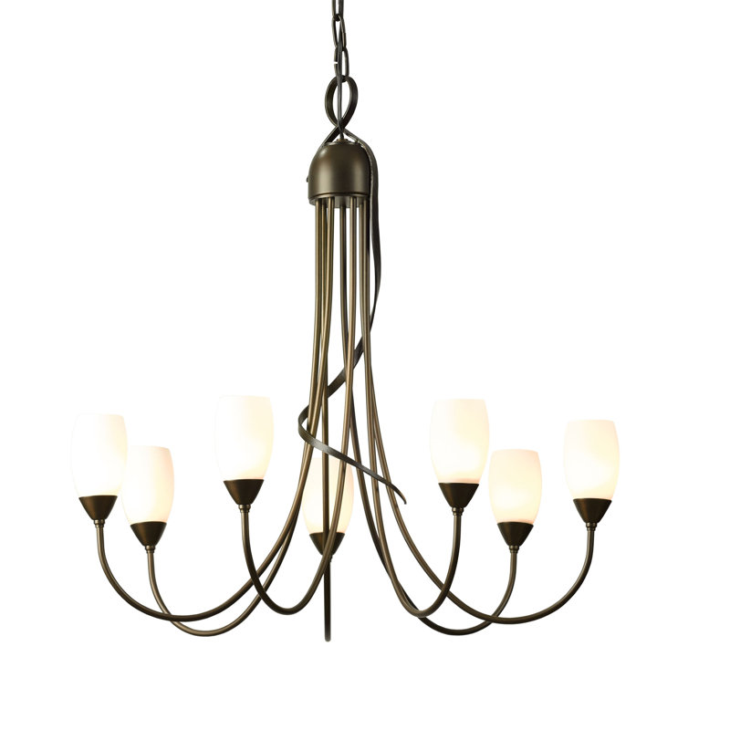 Flora 7 - Light Shaded Classic/Traditional Chandelier, Bronze