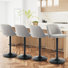 Swivel Upholstered Adjustable Height Counter Stool with Metal Frame