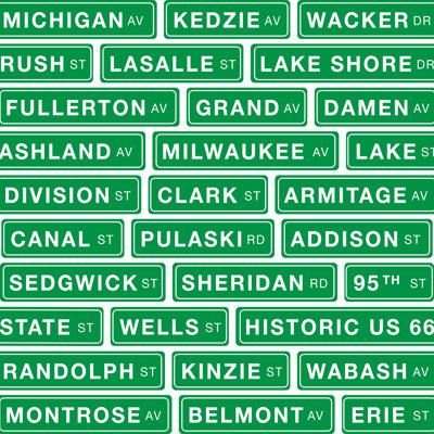 Famous Chicago Streets by Stop The Presses Photographic Print