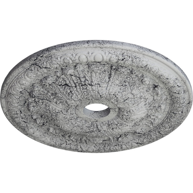 Plafonnier médaillon Endurathane Tomango, Blanc craquelé ultra pur