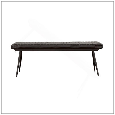 Espresso And Black Tufted Cushion Side Bench For Comfortable Seating And Stylish Home Decor, Perfect For Dining And Bedroom Use