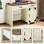 Bureau de direction 40 po avec deux tiroirs, armoire et prises de courant, bureau à domicile pour bureau à domicile, chambre à coucher