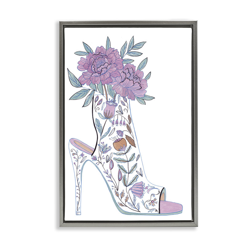 Chaussure avec toile flottante encadrée par Melissa Wang, H 31 po x l 21 po, Gris