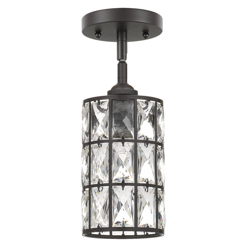 Luminaire suspendu cylindrique 1 lumière, Bronze occidental