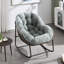 Chaise berçante en osier avec structure en métal-385651353