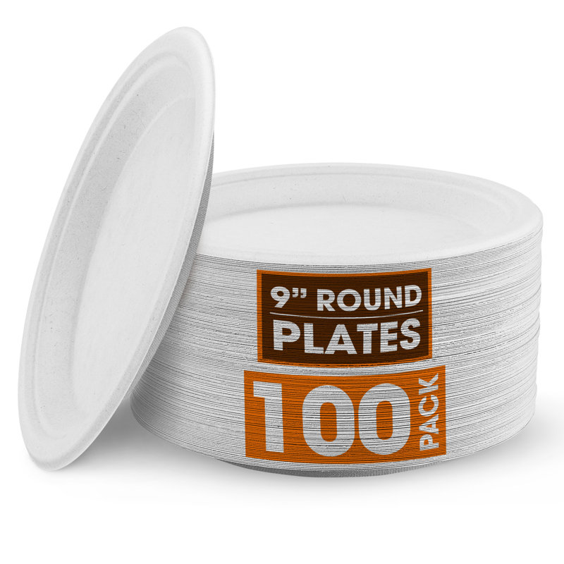 Disposable Paper Dinner Plate, White
