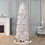 Sapin de Noël blanc élancé avec lumières-1884426898