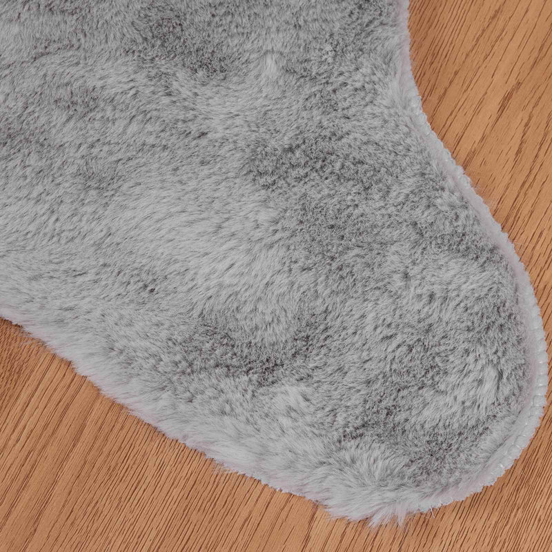  Faux Rabbit Fur Rug Olite Polyester, Grey, Rectangle 160 x 230 cm