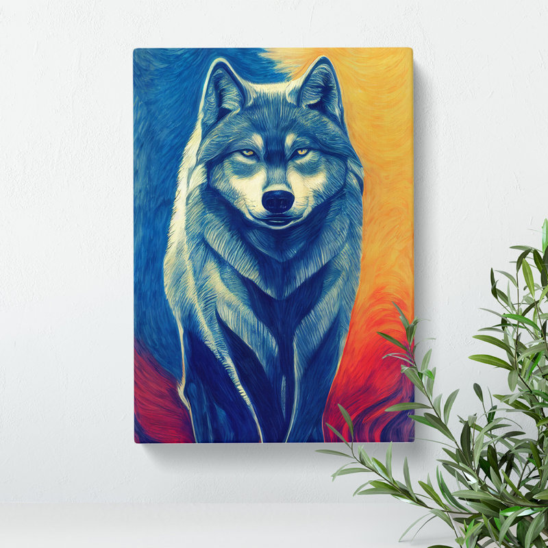 Wolf Painting - Wrapped Canvas, 50cm H x 35cm W x 3cm D