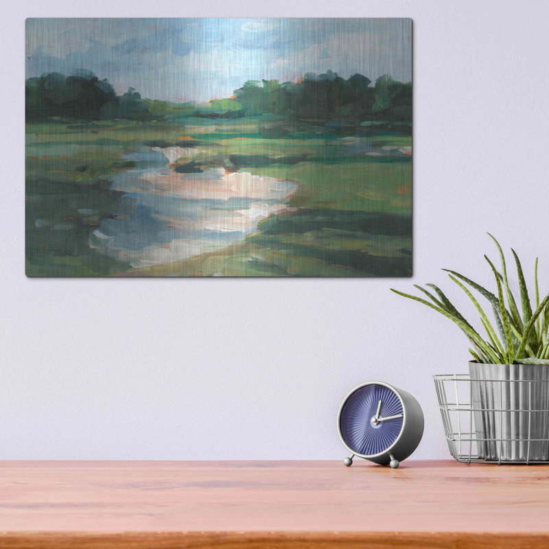 «Golf Course Study I» par Katrina Pete - peinture sans cadre, H 12 po x l 16 po x P 0,13 po