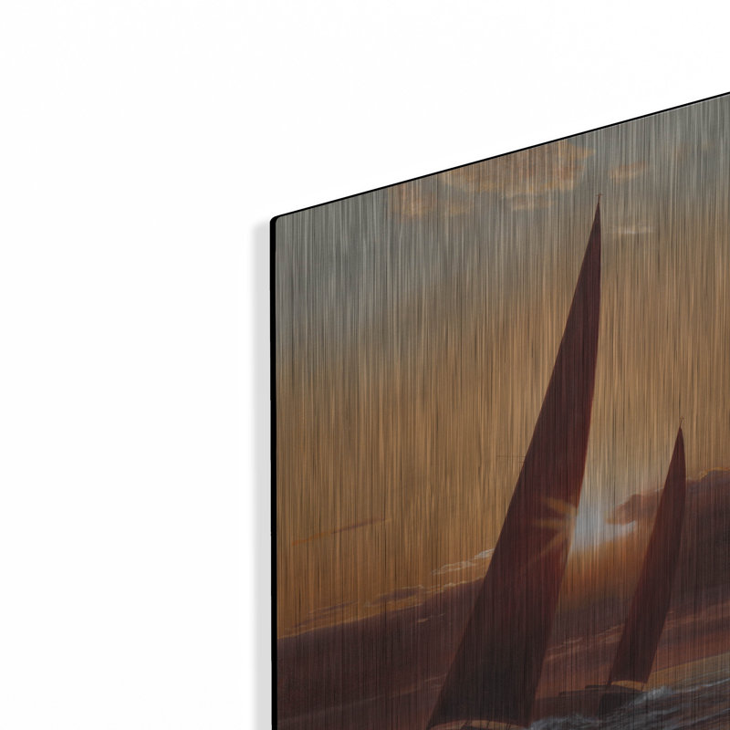 Breakwater Bay «Red Sails» par Diane Romanello, art mural en métal, H 16 po x l 12 po