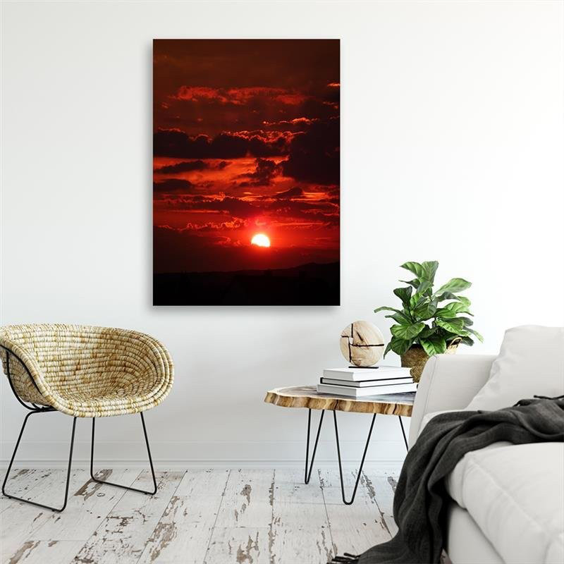 Red Sunset - Wrapped Canvas Print, 90cm H x 60cm W