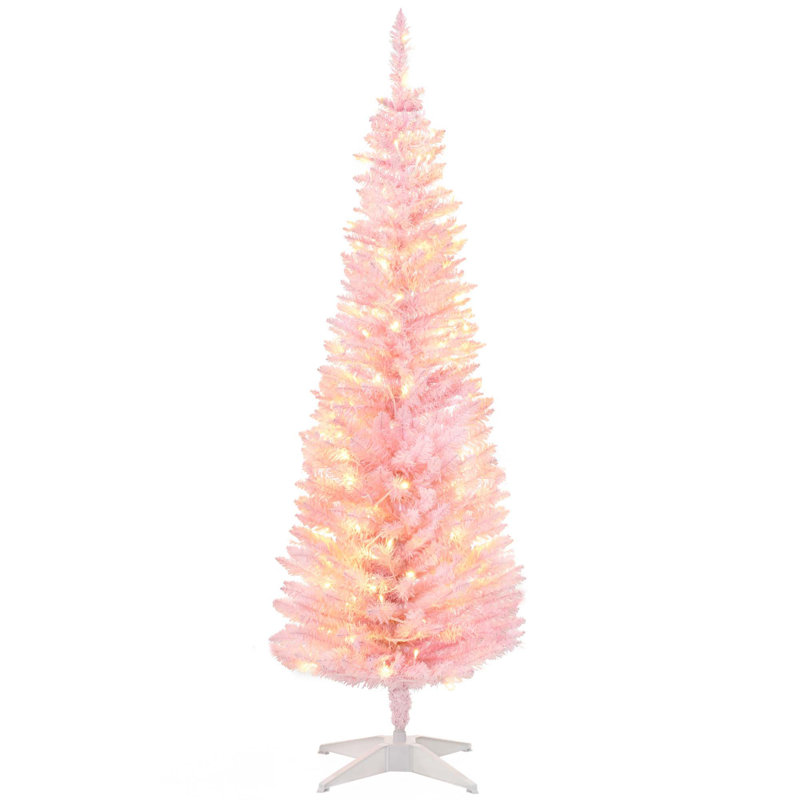 5FT Tall Pre-Lit Slim Artificial Christmas Tree With 110 Warm White LED Lights & 294 Tips