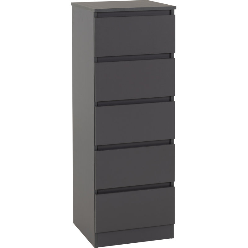 40cm W 5 - Drawer Chest of Drawers, Grey