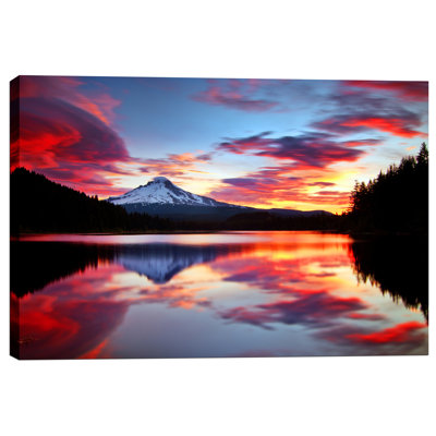 « soleil on the lake », reproduction de photo sur toile tendue